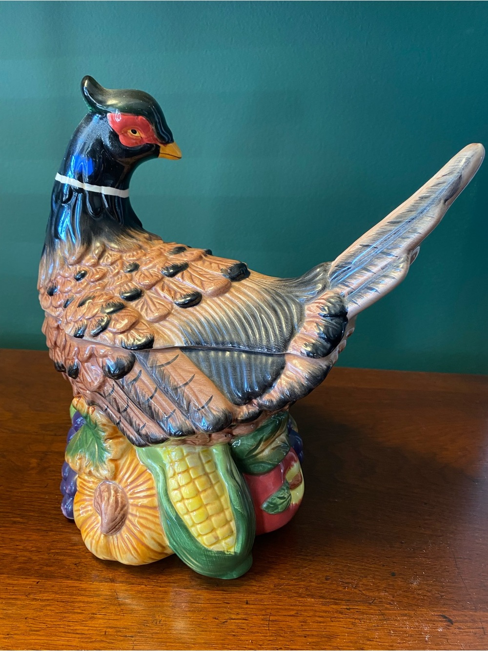Ceramic Harvest Pheasant lidded dish‎ tureen bird on nest Cracker Barrel